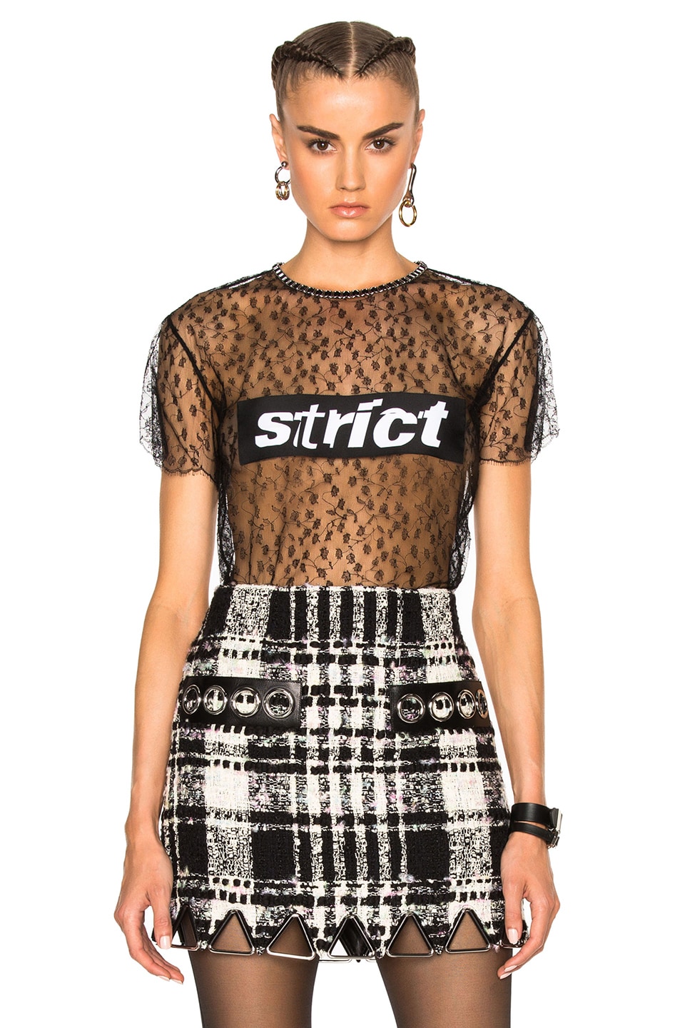 Image 1 of Alexander Wang Lace Patch Top in Black