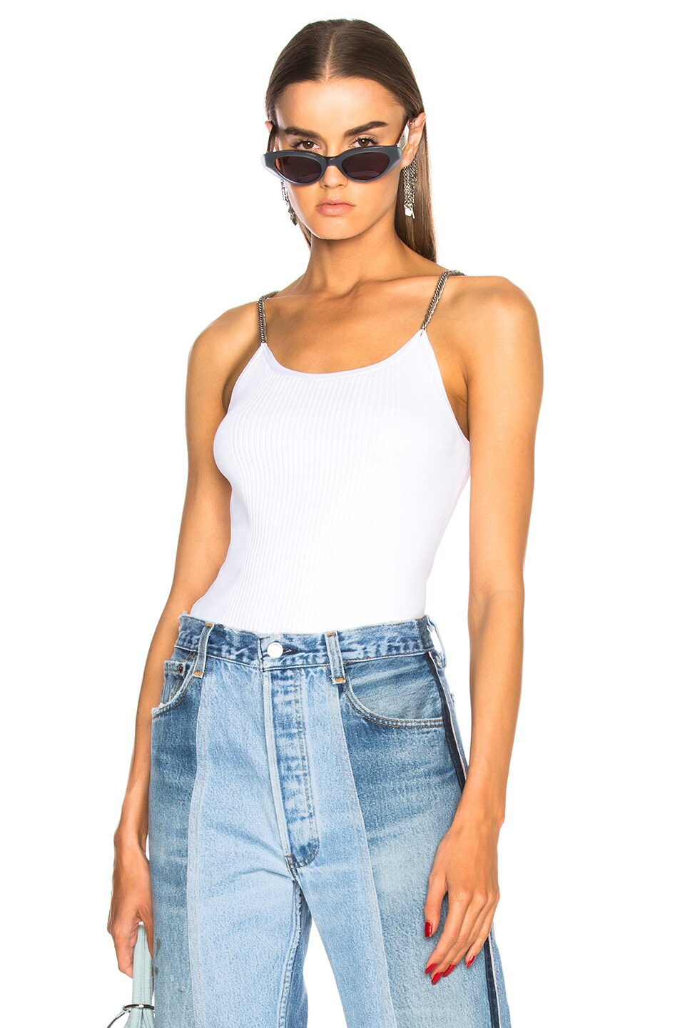 Image 1 of Alexander Wang Ribbed Tank in White