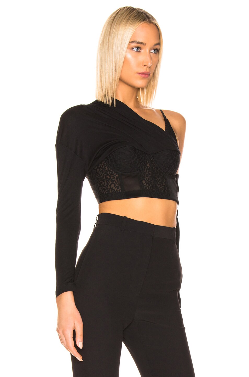 Alexander Wang Lace Corset Bra Top in Black | FWRD