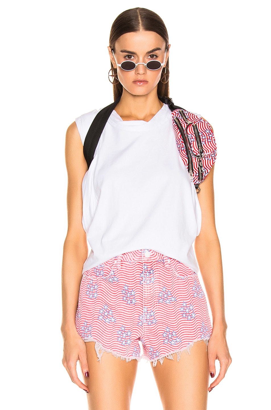 Image 1 of Alexander Wang Draped Racer Back Tank Top in White