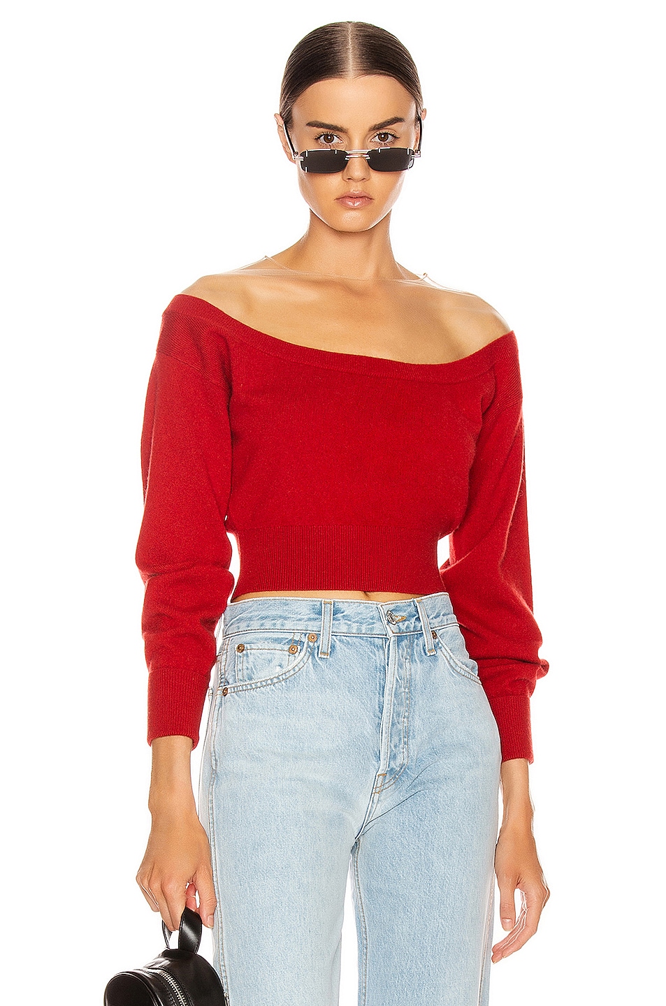 Image 1 of Alexander Wang Fitted Cropped Top in Red
