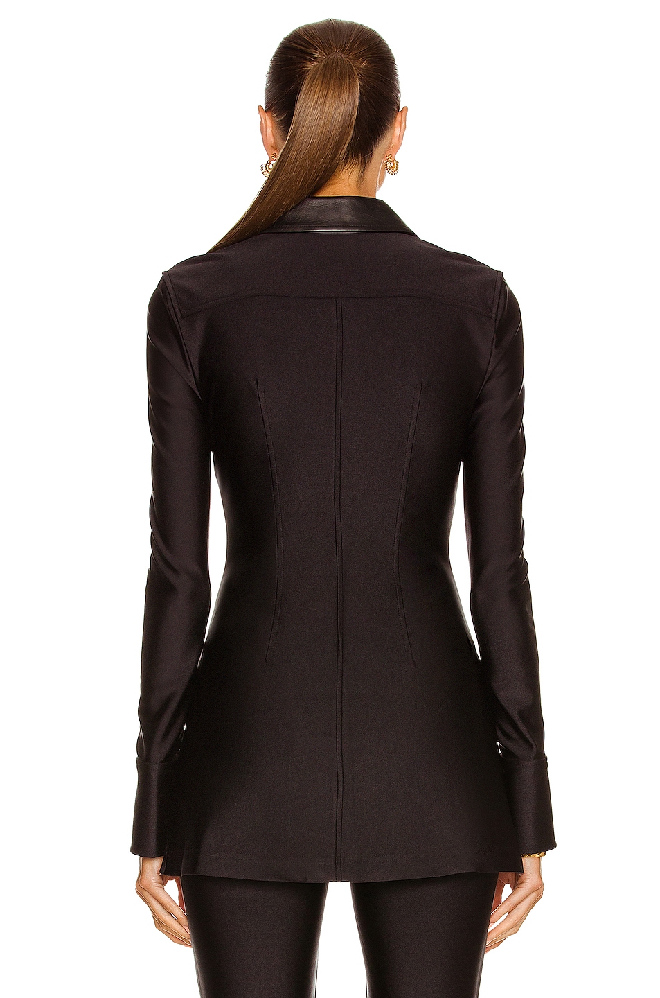 Alexander Wang Corset Boning Leather Shirt in Black | FWRD