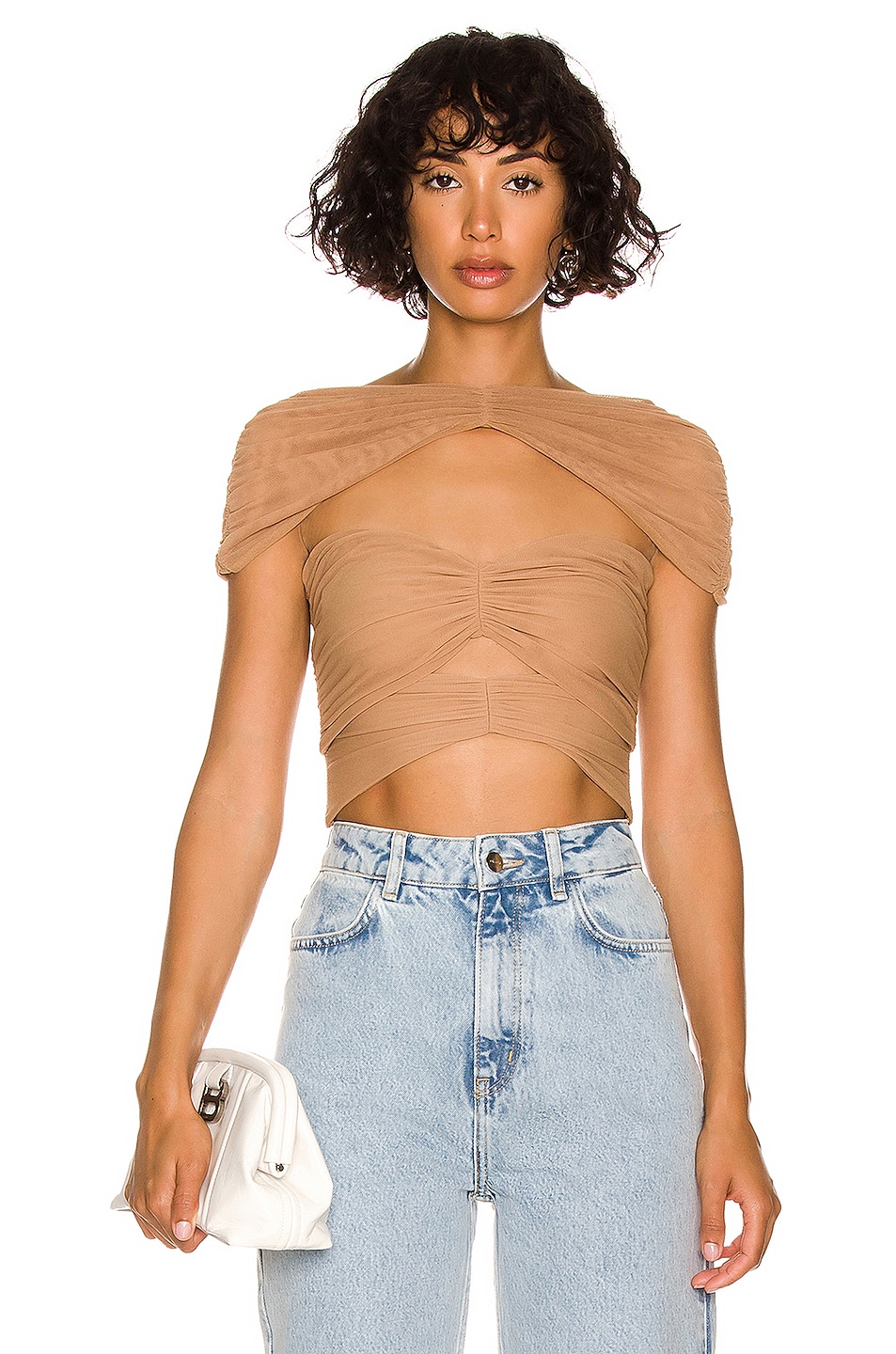 Image 1 of Alexander Wang Ruched Multi Layer Top in Desert