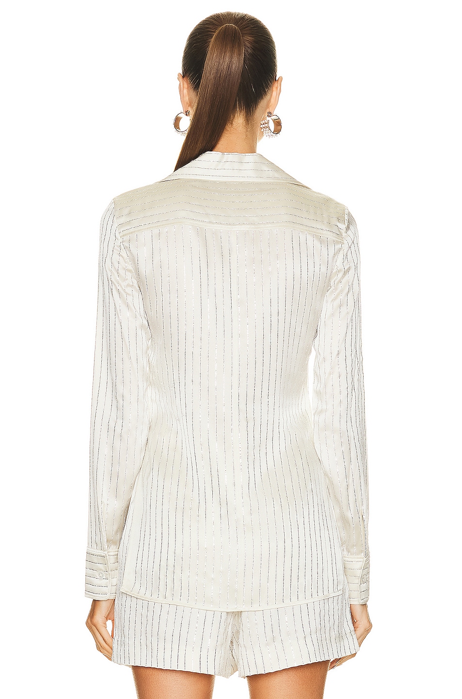 Alexander Wang Hotfix Drawstring Cropped Top Blouses 600056364blu main image 1