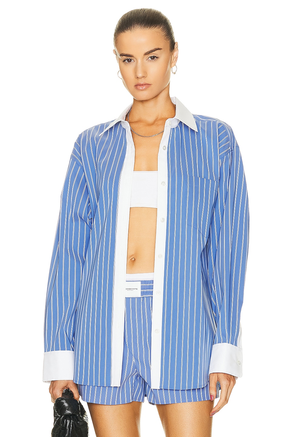 Image 1 of Alexander Wang Button Down Shirt in Blue & White
