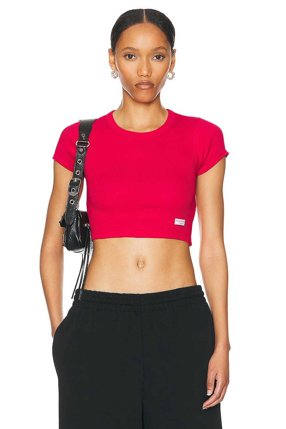 Image 1 of Alexander Wang Cropped Crewneck Tee in Barberry