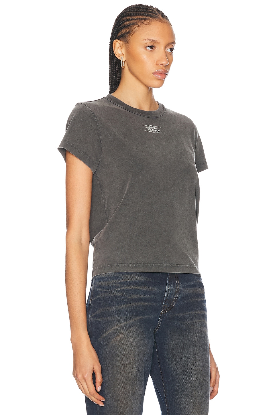 Shop Alexander Wang Shrunken Tee In Washed Cedar