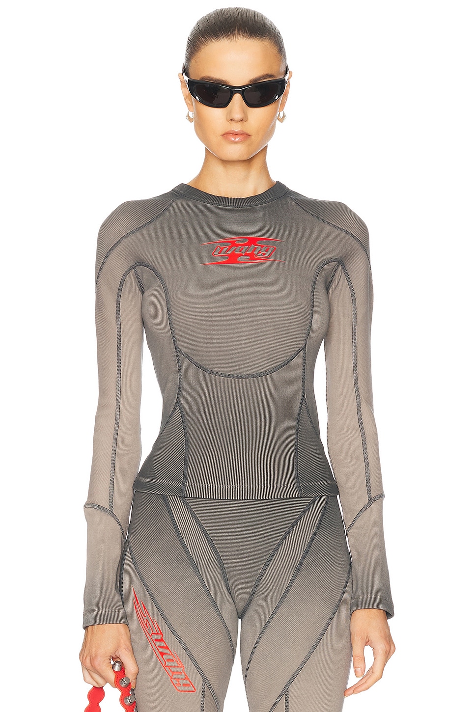 Blade Logo Long Sleeve Top in Grey