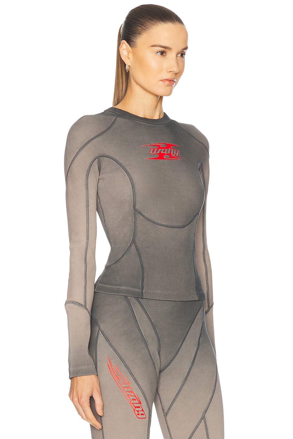 Blade Logo Long Sleeve Top in Grey