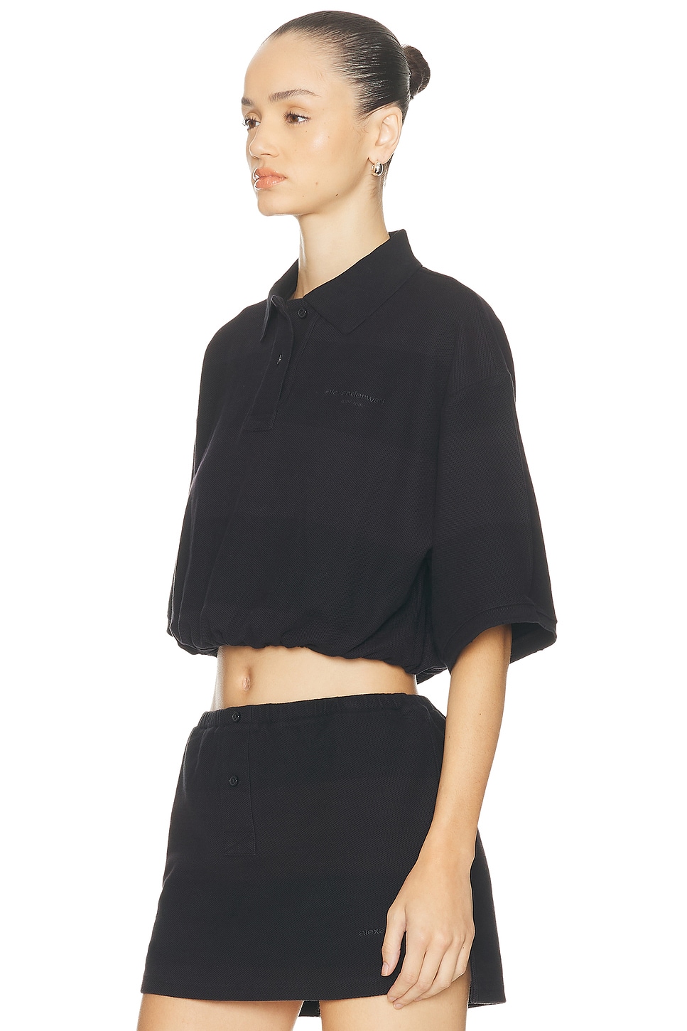 Alexander Wang Deconstructed Polo Shirt Shirts Black In Black