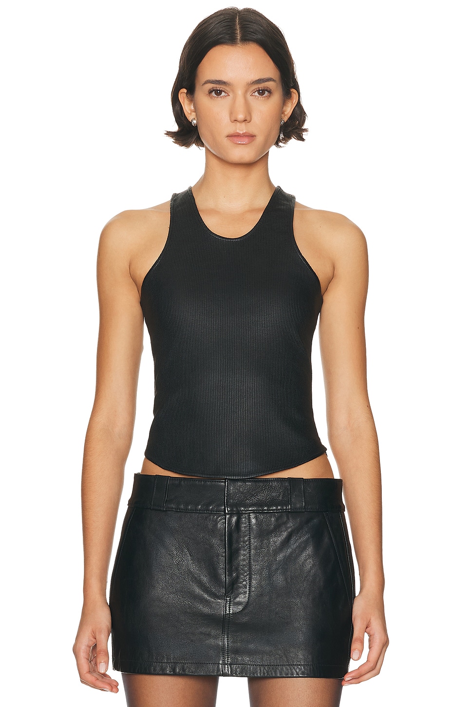 Alexander Wang Racer Back Tank Top In Black