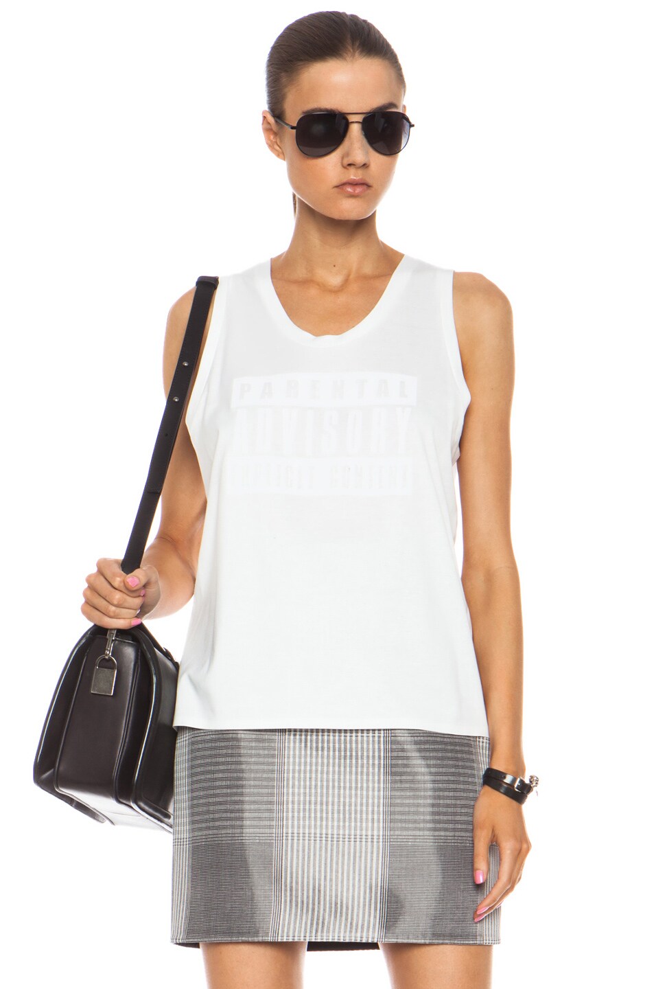 Image 1 of Alexander Wang Cotton Muscle Tank in Cellophane