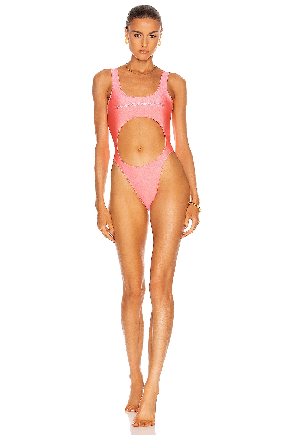 Image 1 of Alexander Wang Cutout Swimsuit in Bright Pink