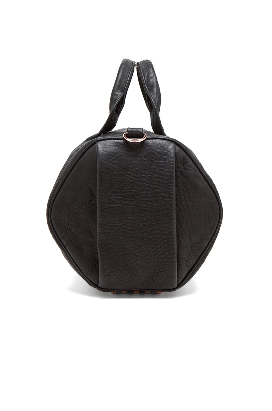 Alexander Wang Rocco Satchel with Rose Gold Hardware in Black | FWRD