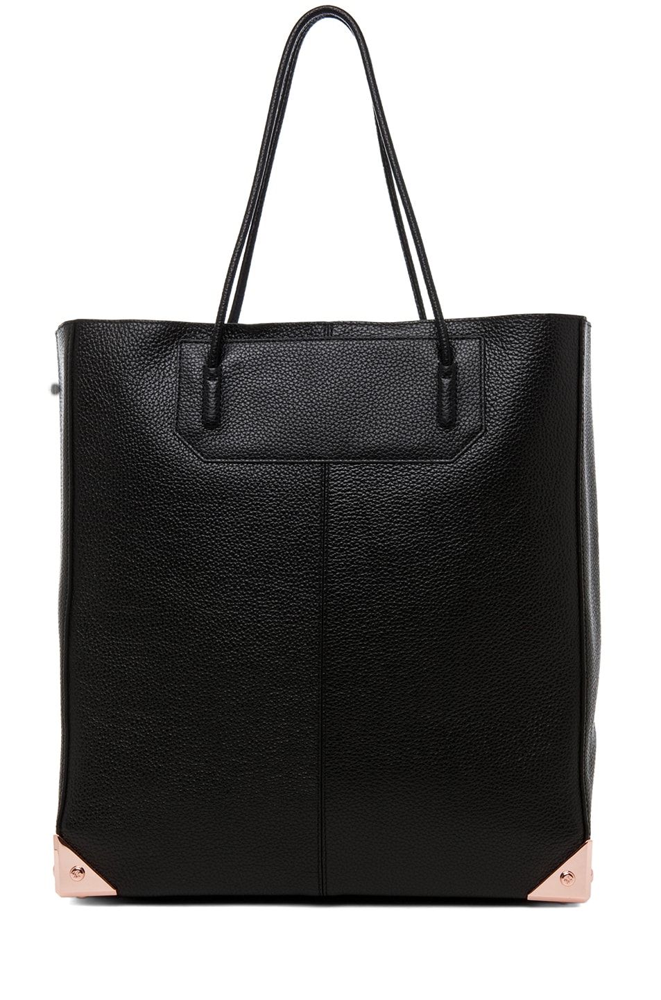 Image 1 of Alexander Wang Prisma Pebble Grain Tote with Rose Gold in Black