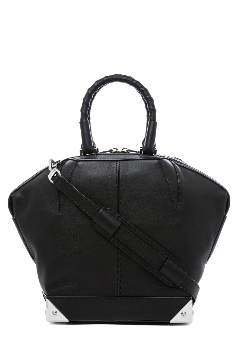 Image 1 of Alexander Wang Small Emilie Satchel with Bike Handle in Black