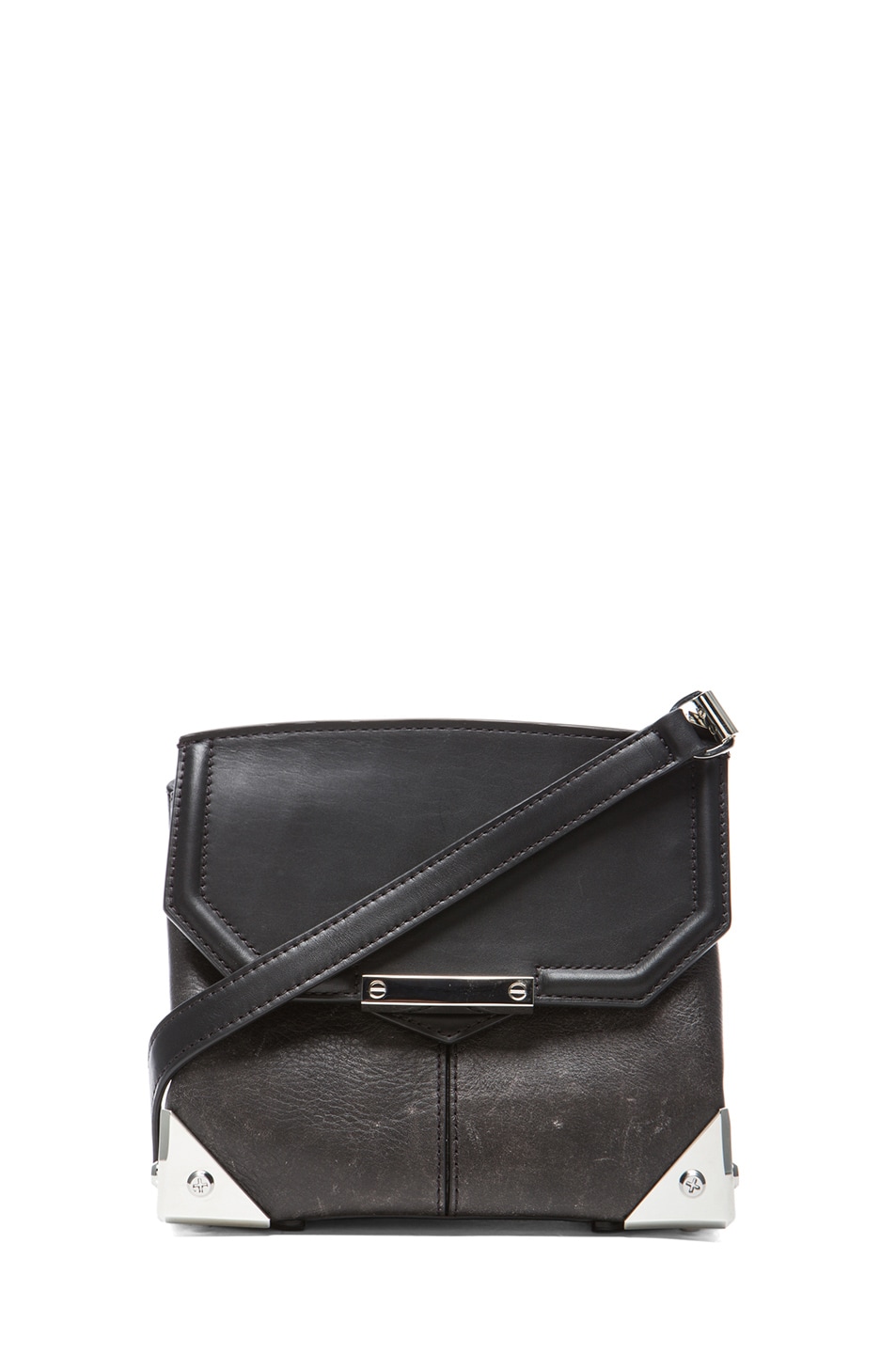 Image 1 of Alexander Wang Marion Distressed Bovine with Rhodium Hardware in Black