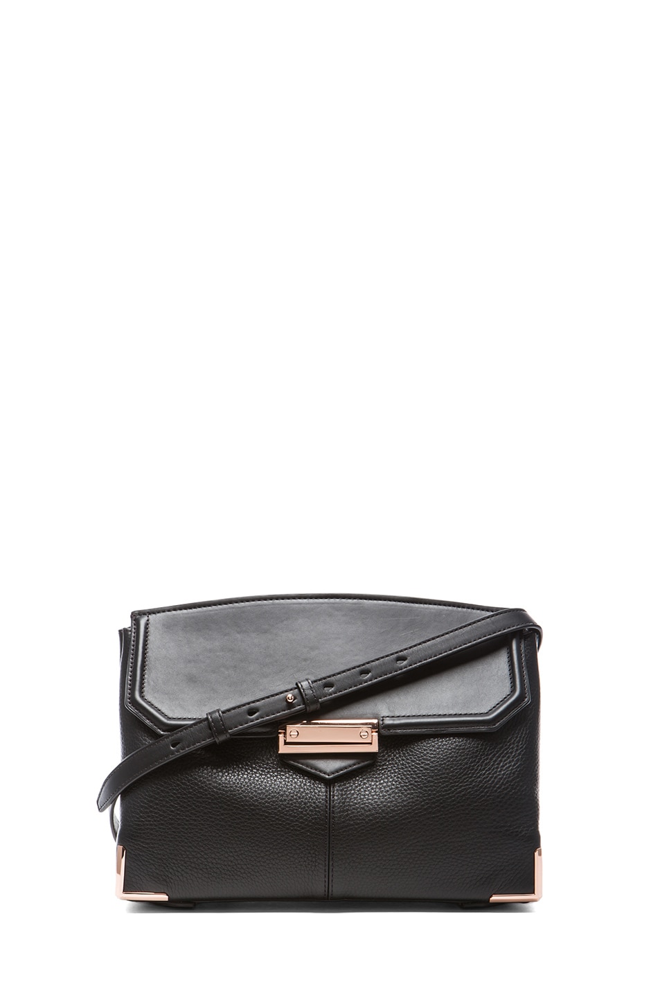 Image 1 of Alexander Wang Large Marion Soft Pebble Leather with Rose Gold Hardware in Black
