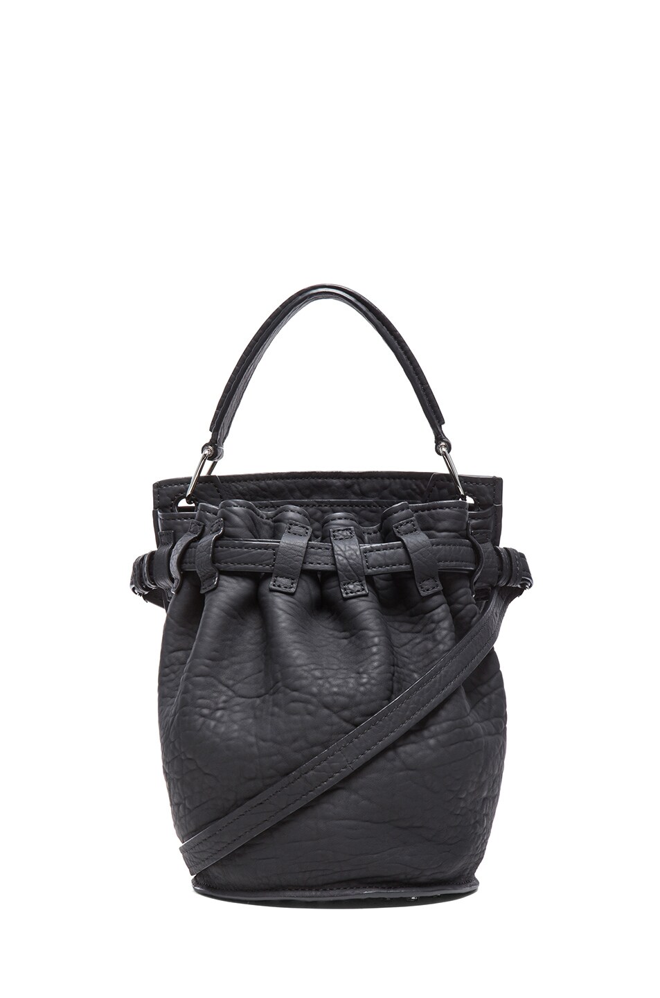 Image 1 of Alexander Wang Inside Out Rubberized Diego Bucket Bag in Black