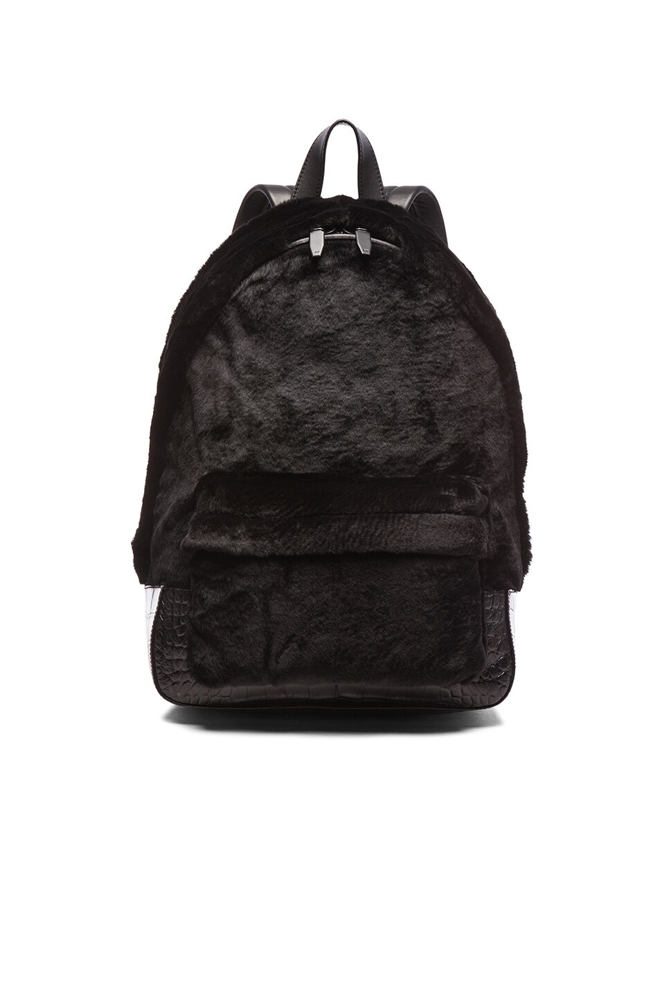 Image 1 of Alexander Wang Kangaroo Shearling Backpack in Black