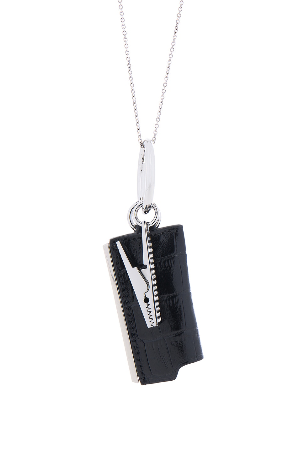 Image 1 of Alexander Wang Lightercase Charm Chain Necklace in Black