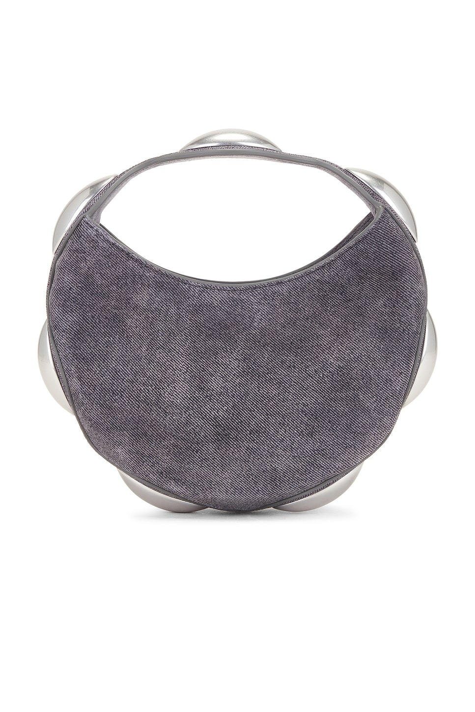 Shop Alexander Wang Dome Circular Top Handle Bag In Asphalt