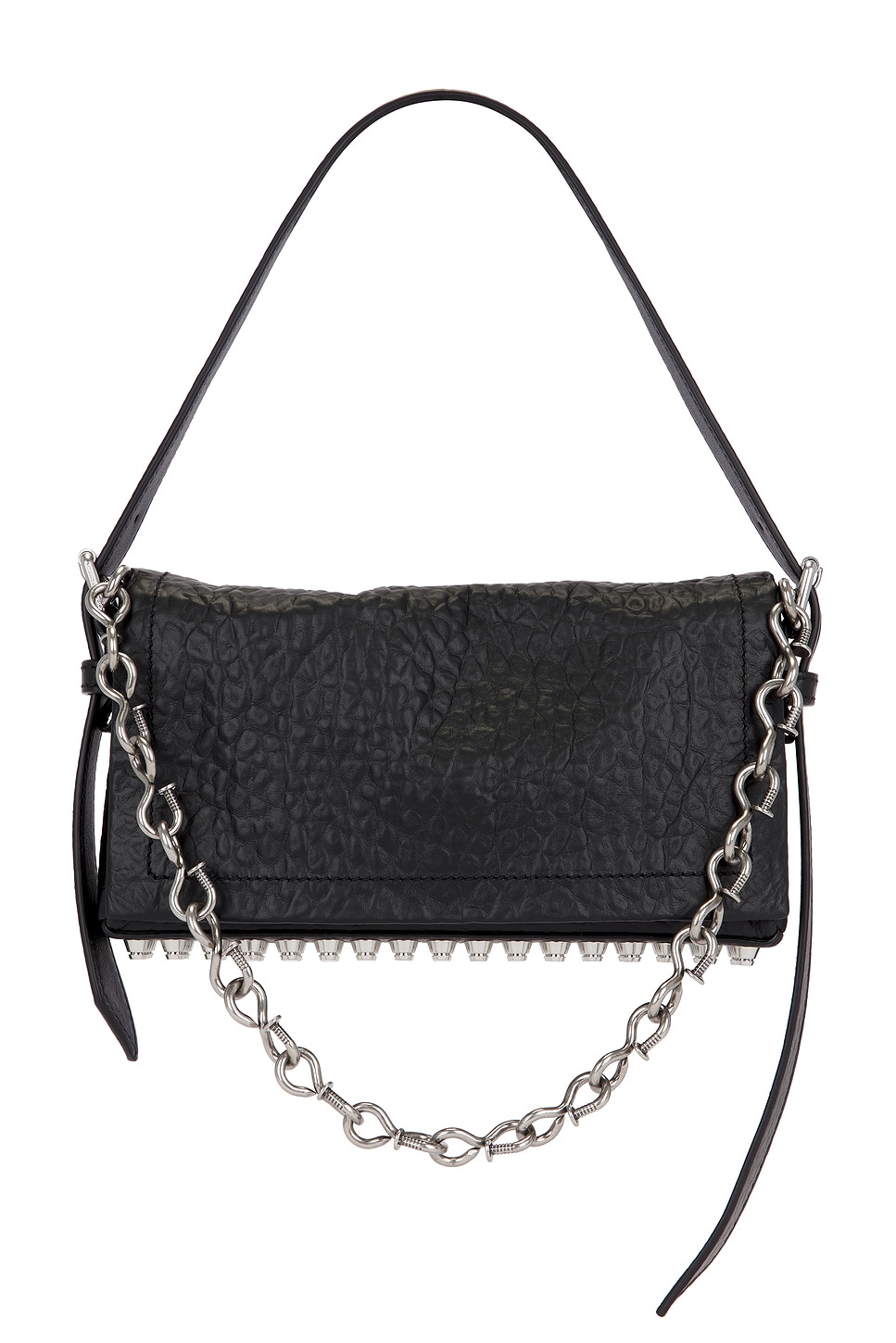 Alexander Wang Ricco Crushed Slim Flap Bag In Black