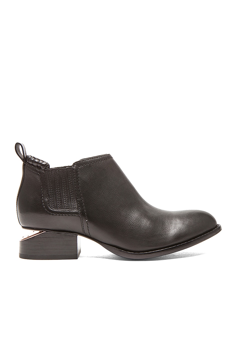 Image 1 of Alexander Wang Kori Leather Ankle Boots with Rose Gold Hardware in Black