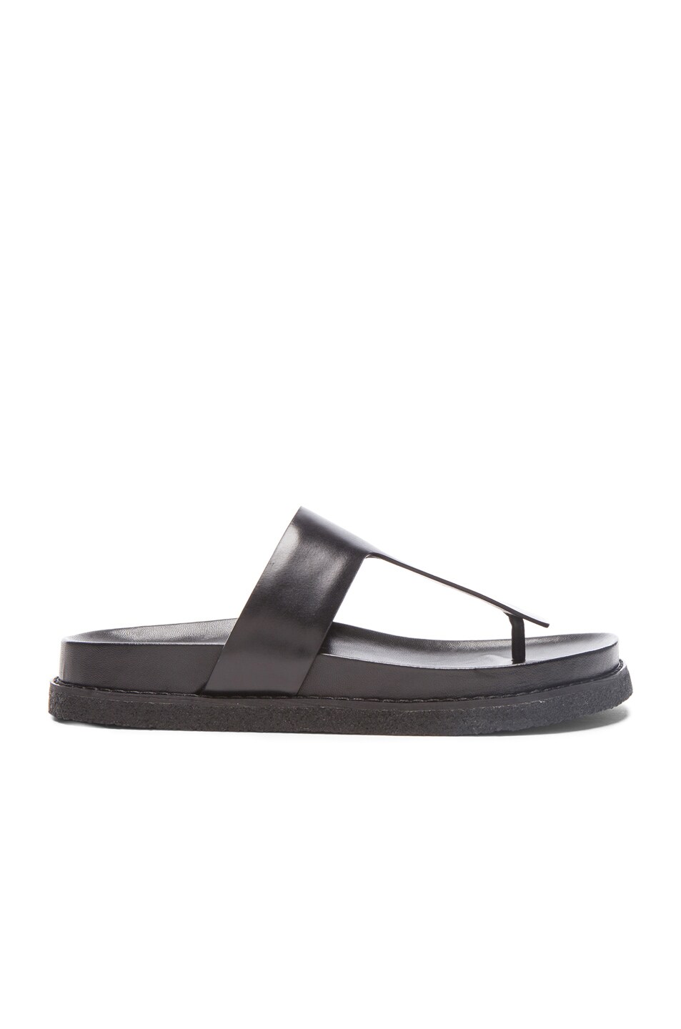 Image 1 of Alexander Wang Agnes T-Strap Leather Sandals in Black