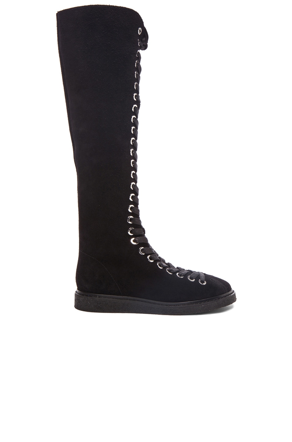 Image 1 of Alexander Wang Emmanuel Suede High Lace Up Boots in Black