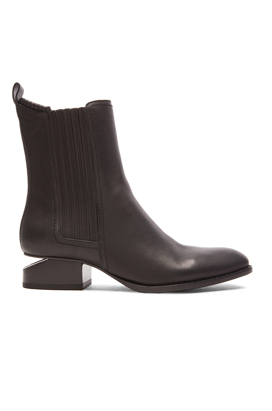 Image 1 of Alexander Wang Anouck Leather Chelsea Boots with Silver Hardware in Black