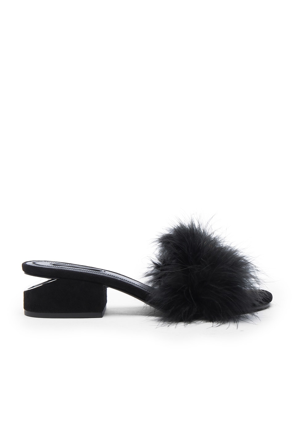 Image 1 of Alexander Wang Feather Lou Slides in Black