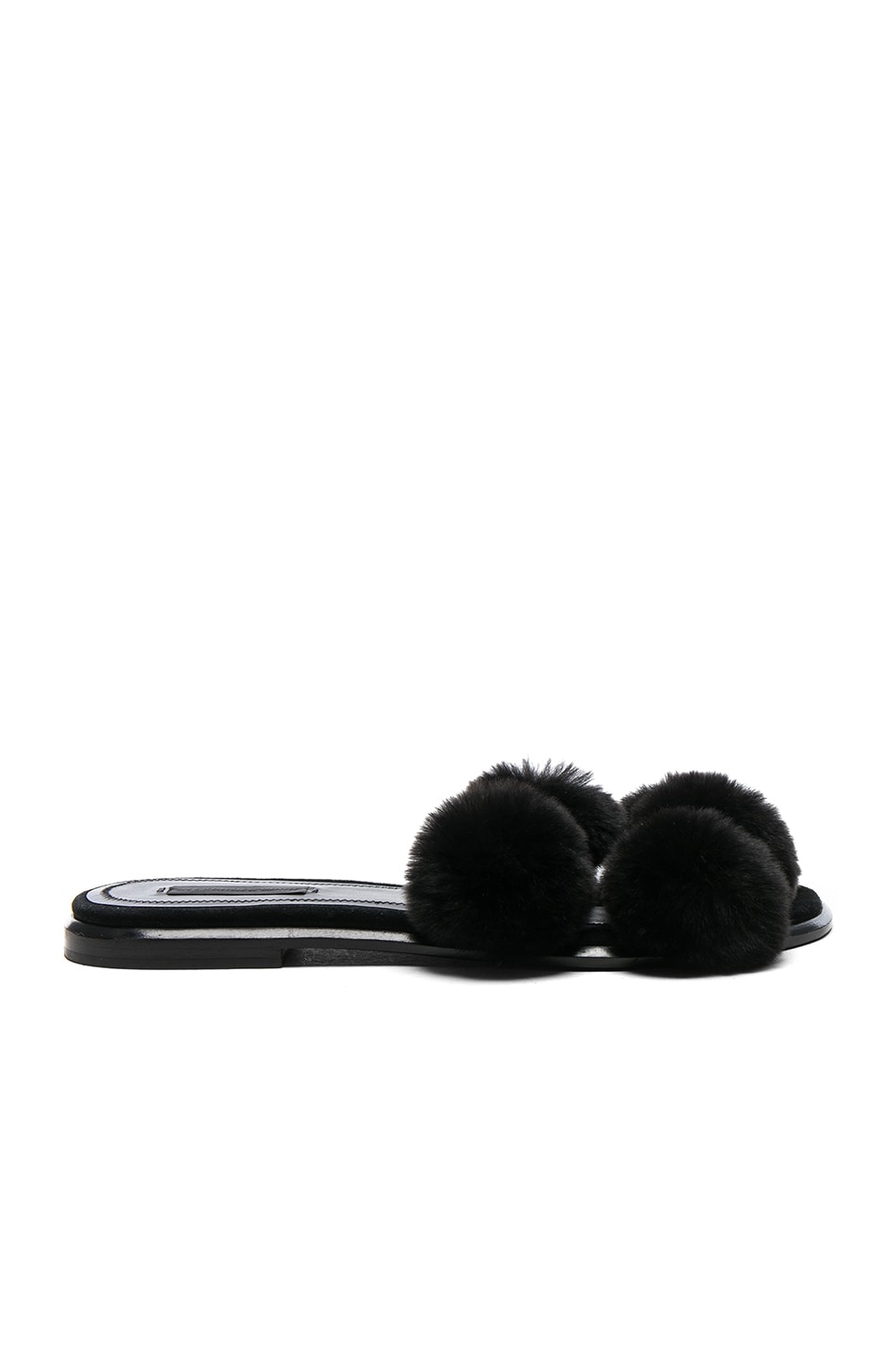 Image 1 of Alexander Wang Ava Rabbit Fur Sandals in Black