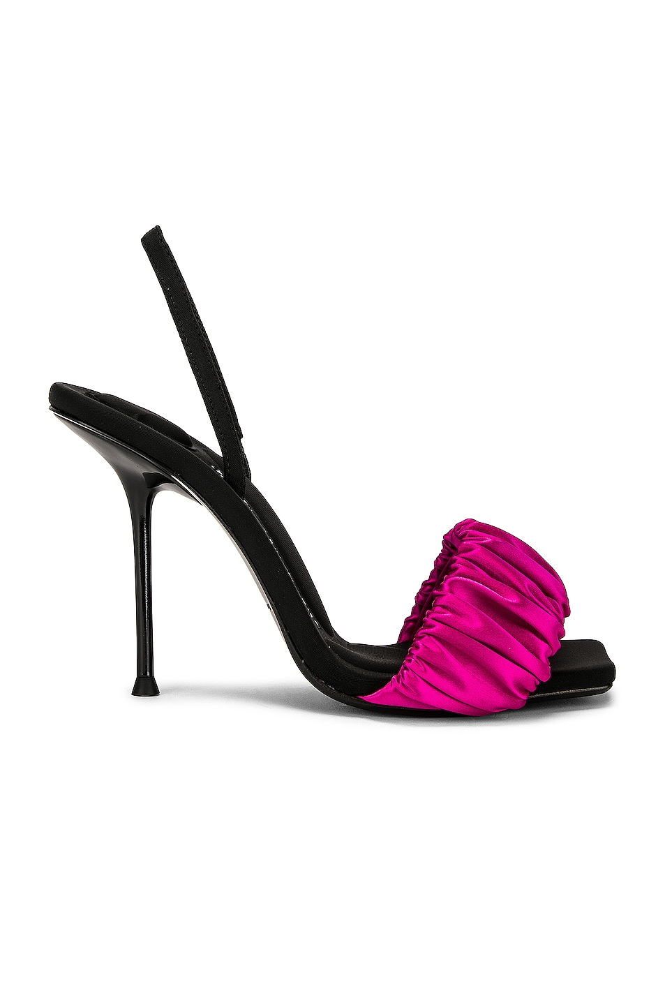 Image 1 of Alexander Wang Julie Scrunchie Slingback Sandal in Lipstick Pink