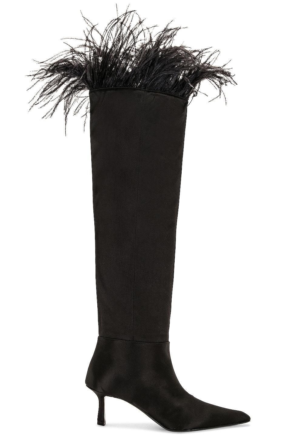 Image 1 of Alexander Wang Viola 65 Feather Slouch Boot in Black