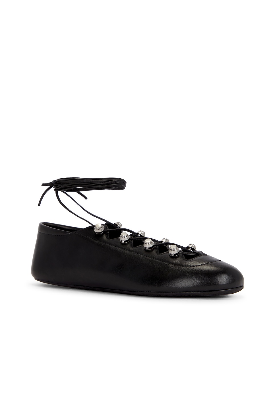 Alexander Wang Vyolette Lace Up Flat In Black