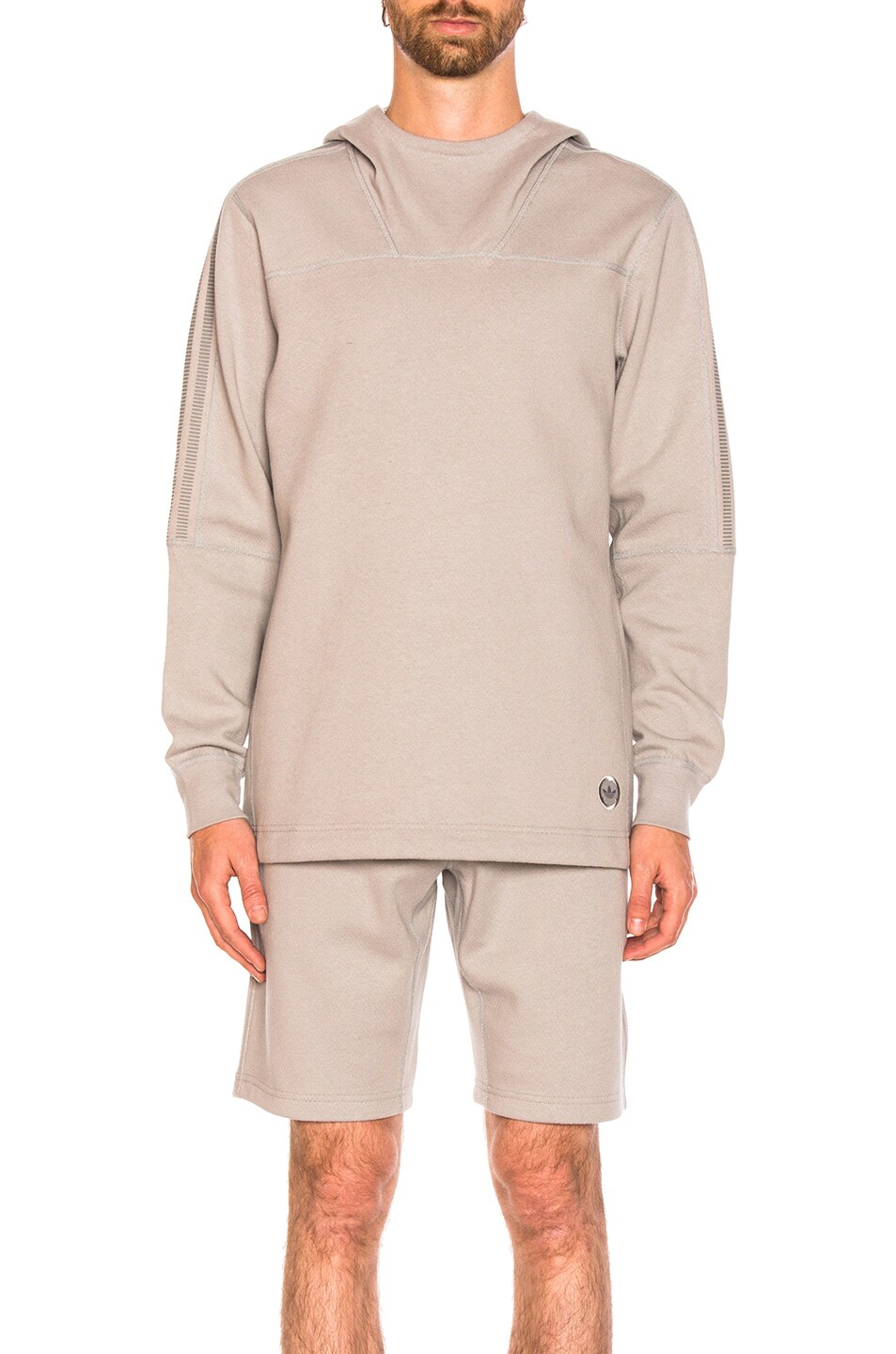 Image 1 of adidas by wings + horns Bonded Linen Hoodie in Mgh Solid