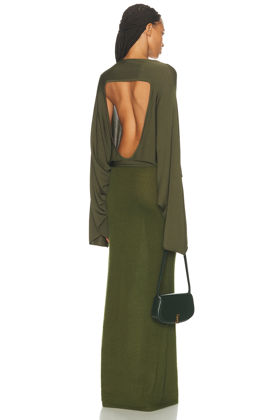Aya Muse Long Sleeve Maxi Dress In Green