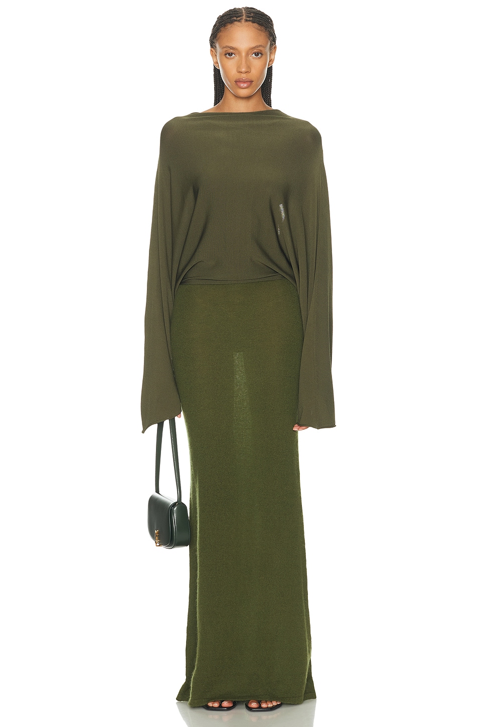 Aya Muse Long Sleeve Maxi Dress In Green
