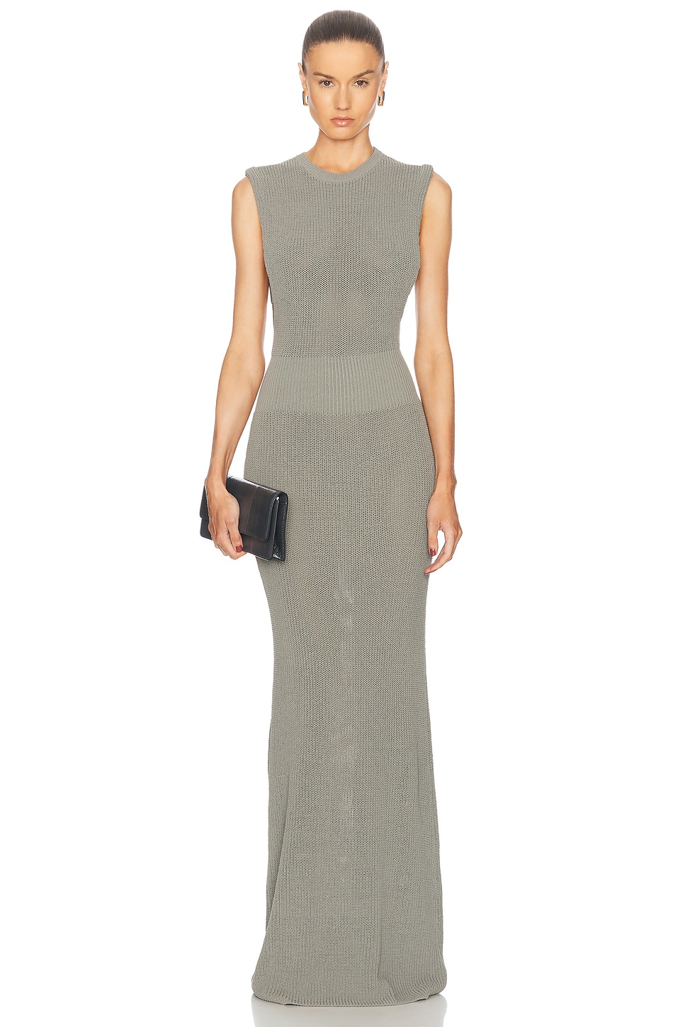 Shop Aya Muse Velor Dress In Slate Gray