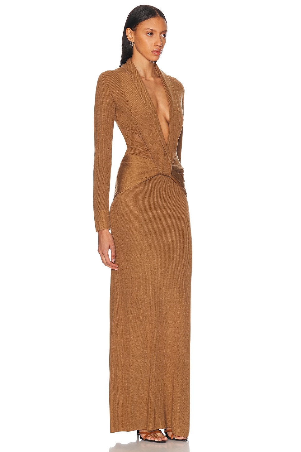 Aya Muse Aure Gathered Knitted Silk-blend Gown