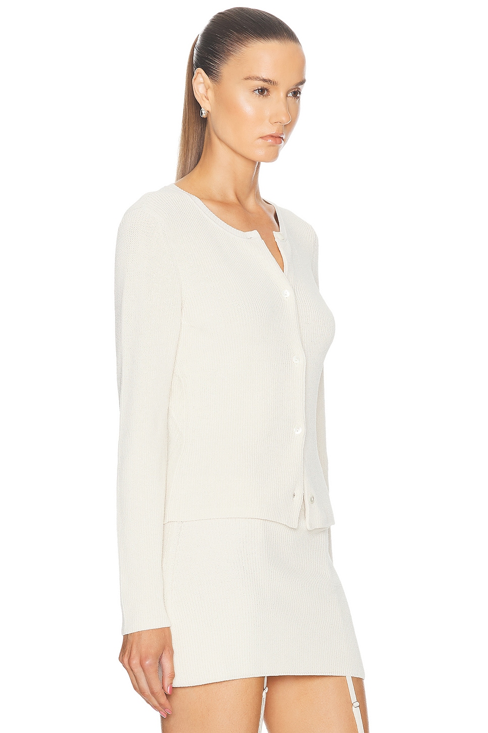 Shop Aya Muse Eris Cardigan In Off White