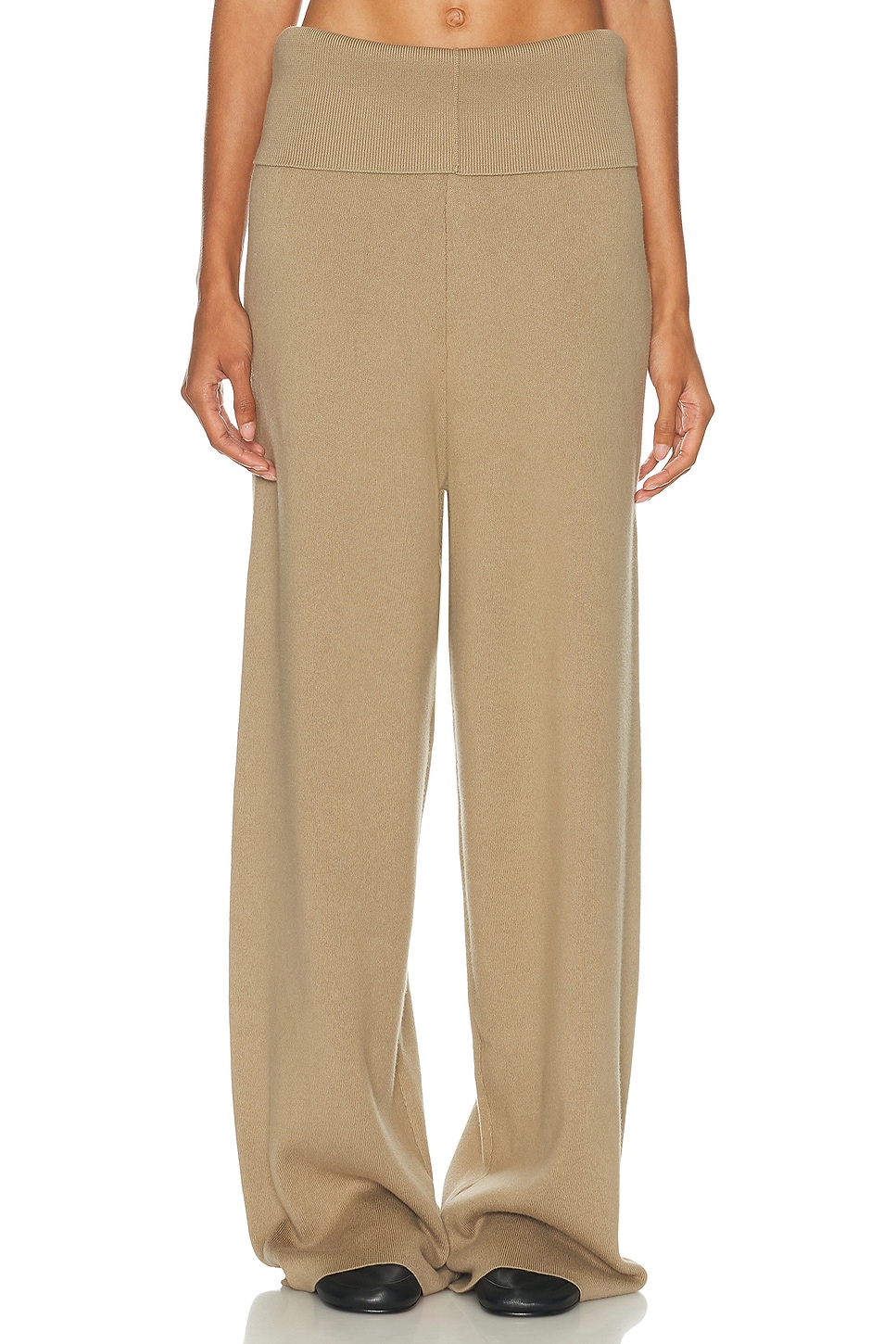 Aya Muse Fold Over Seam Pant In Neutral