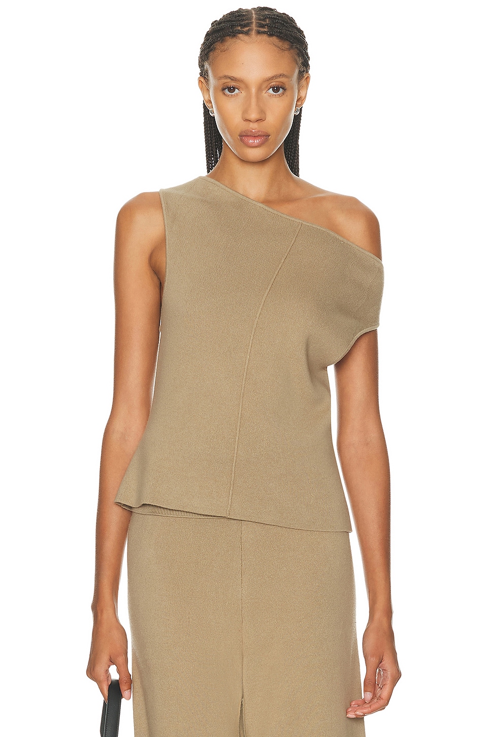 Image 1 of Aya Muse Off Shoulder Seam Top in Acorn