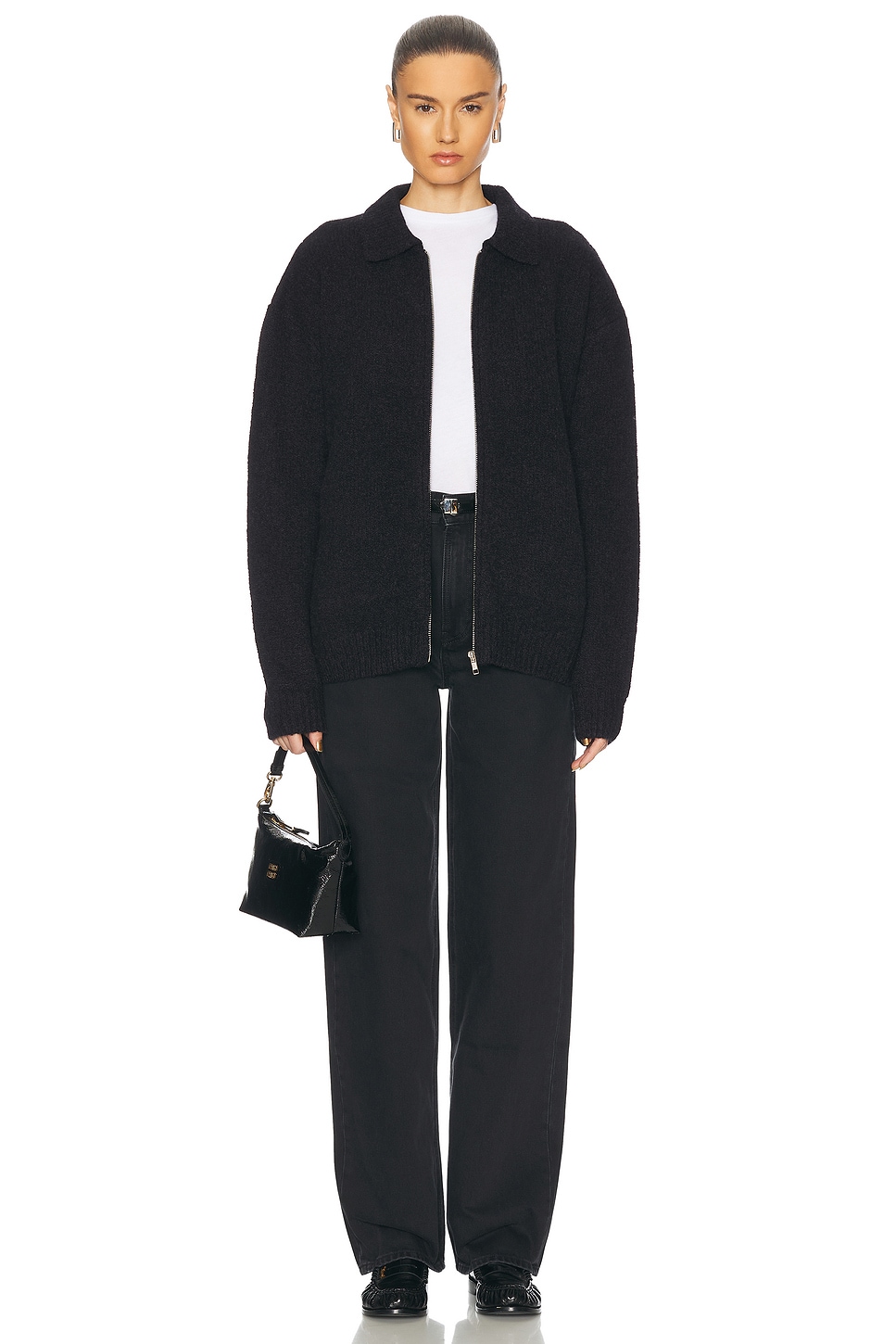 Aya Muse - Knit Zip Up Jacket With Collar | Plush