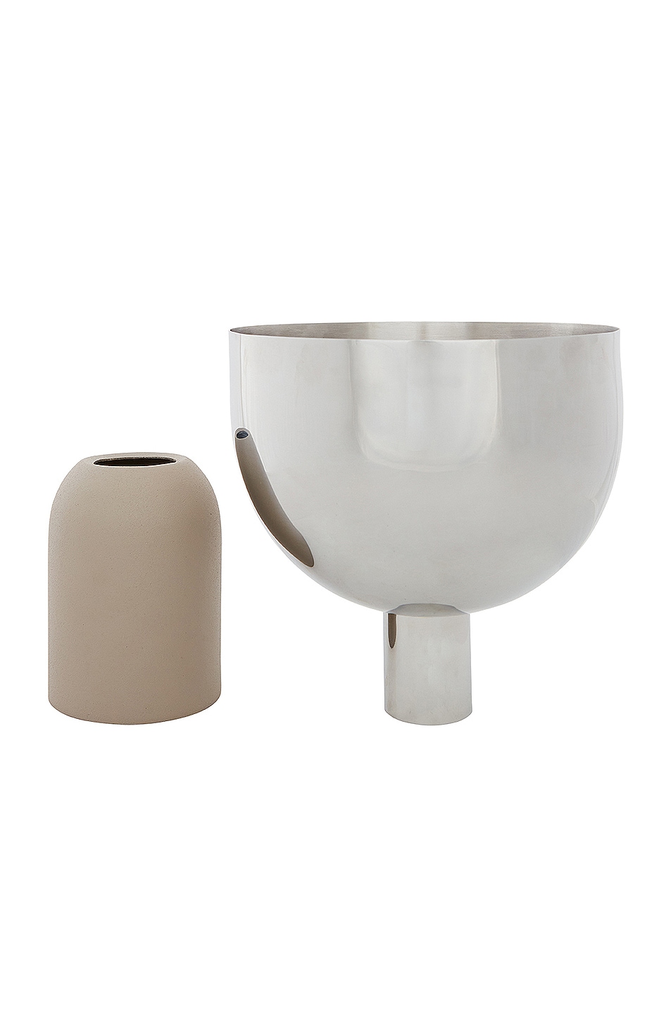 Image 1 of AYTM Torus Flowerpot in Silver & Taupe
