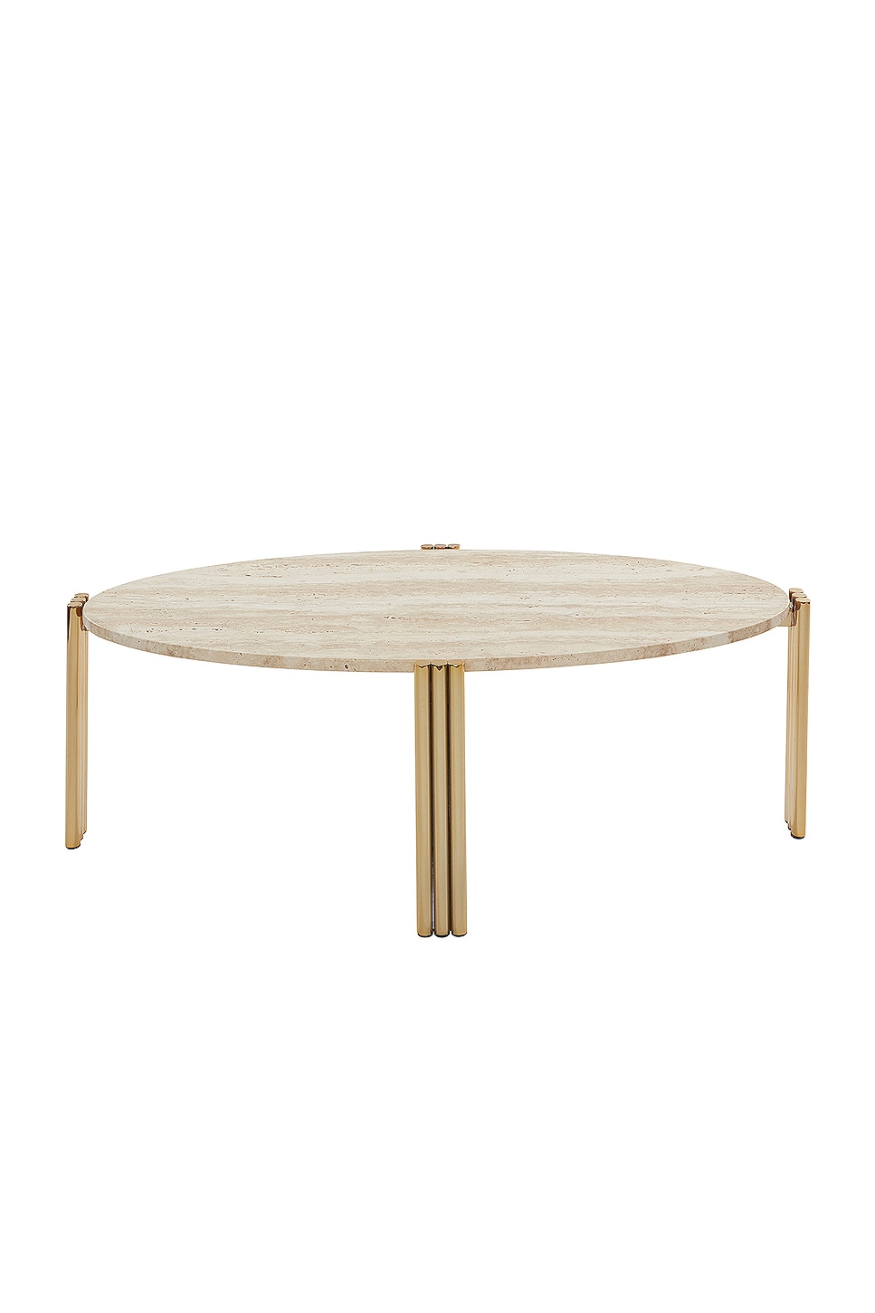 Image 1 of AYTM Tribus Oval Coffee Table in Gold & Travertine