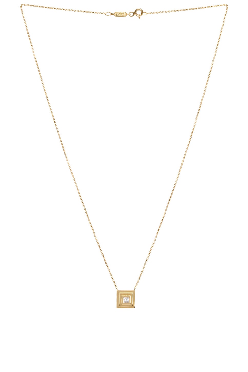 Carre Diamond Staircase Necklace in Metallic Gold