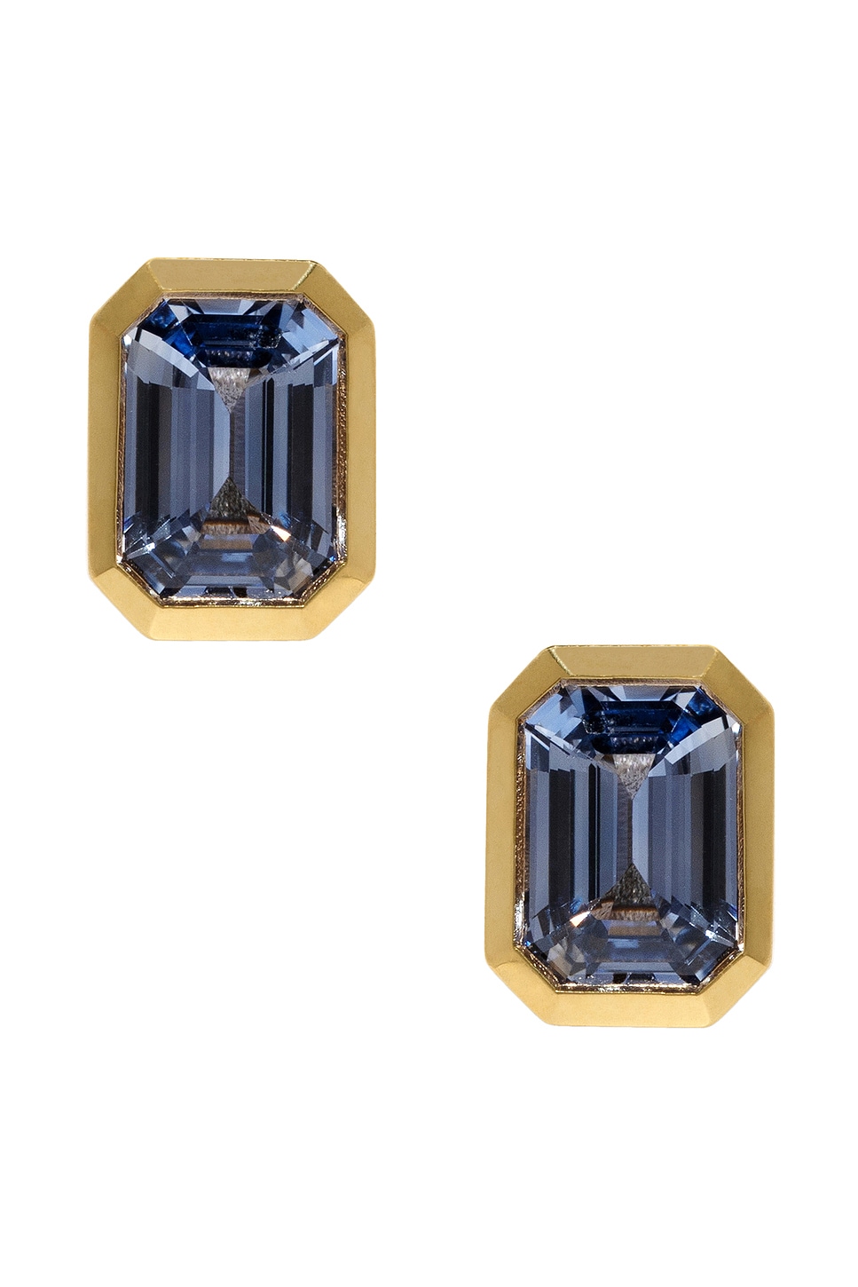 Rich Small Sapphire Stud Earrings in Metallic Gold