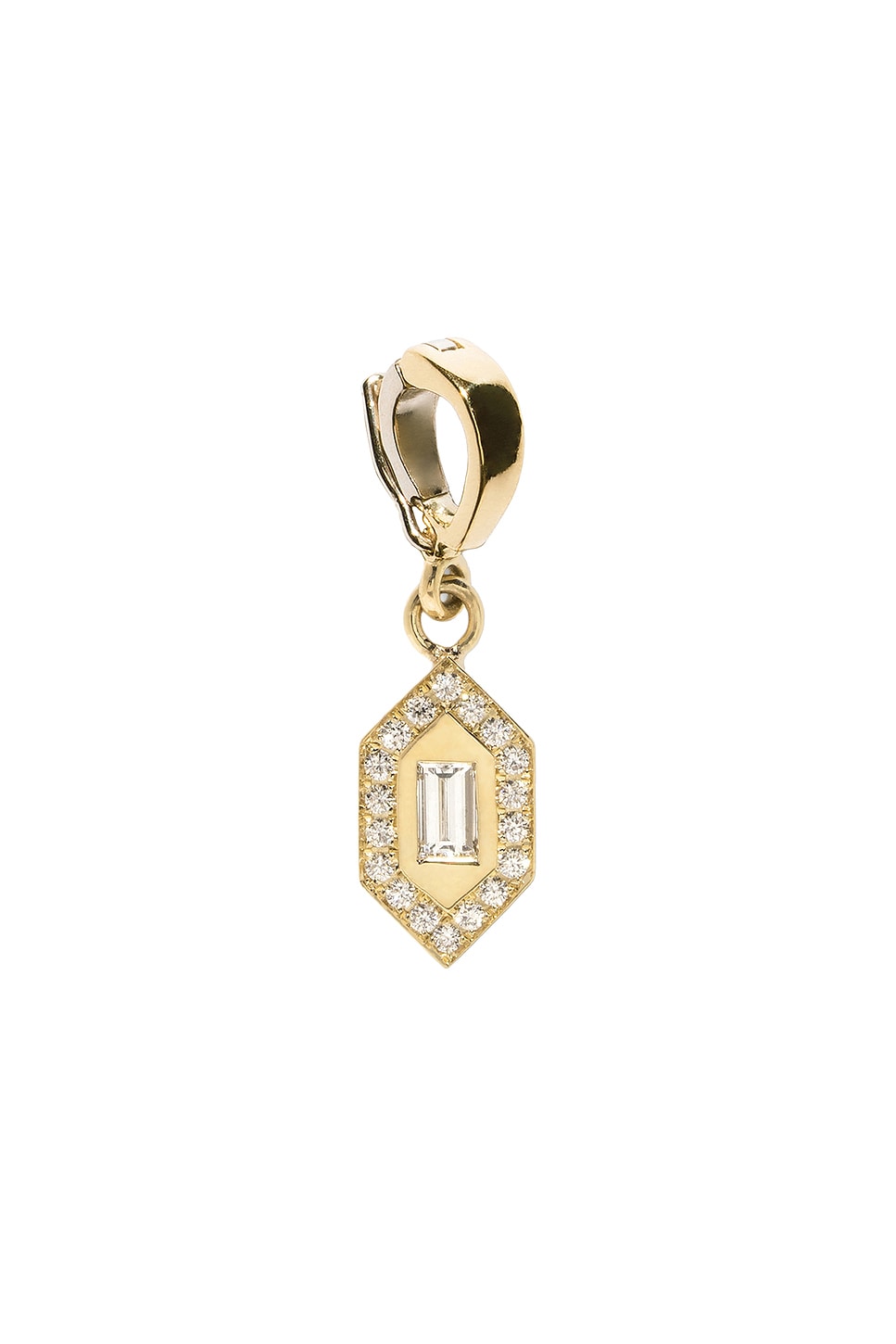 Small Diamond Charm in Metallic Gold